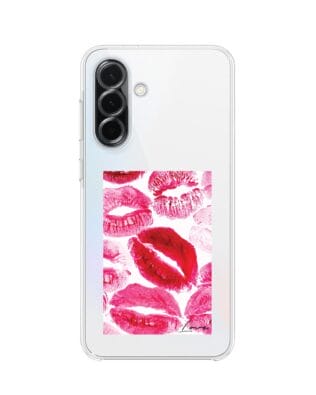 Etui do Samsung Galaxy A36 5G przeźroczyste, silikonowe Flexi, pocałunki z napisem „love”