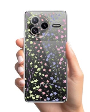 Etui do Xiaomi POCO F7 Ultra przeźroczyste, silikonowe Flexi, kwiaty polne