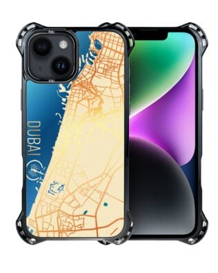 Etui do iPhone 14 IBIZU DropGuard Ultra z MagSafe, mapy świata, Dubai