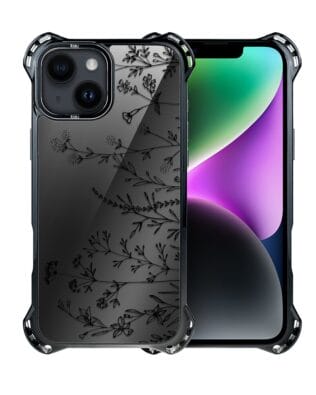 Etui do iPhone 14 IBIZU DropGuard Ultra z MagSafe, Midnight, Dotyk kwiatów