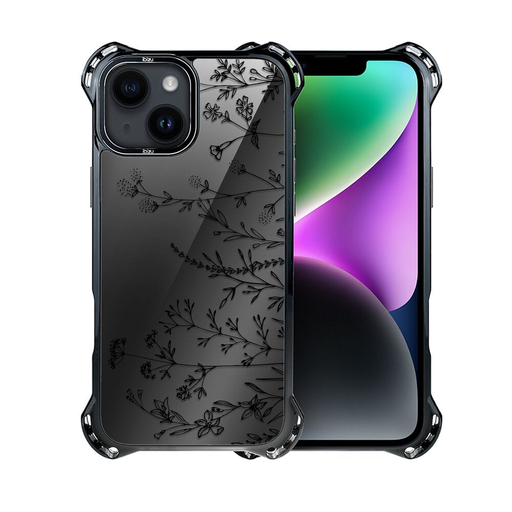 Etui do iPhone 14 IBIZU DropGuard Ultra z MagSafe, Midnight, Dotyk kwiatów - obrazek 2
