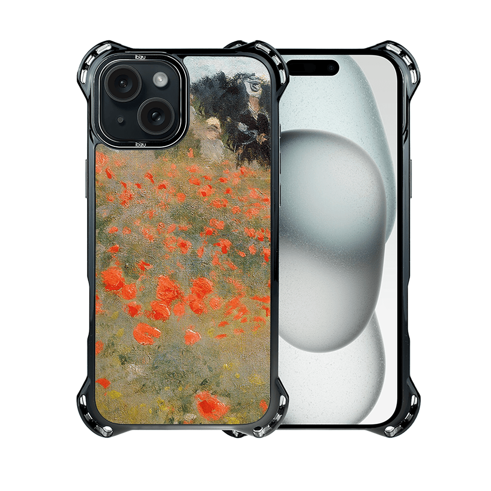 Etui iPhone 15 IBIZU DropGuard Ultra z MagSafe, Claude Monet, pole maków - obrazek 2