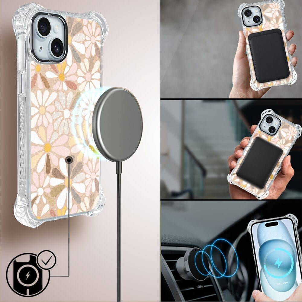 Etui do iPhone 15 Plus IBIZU DropGuard Ultra z MagSafe, Boho, Kwiaty vintage - obrazek 8