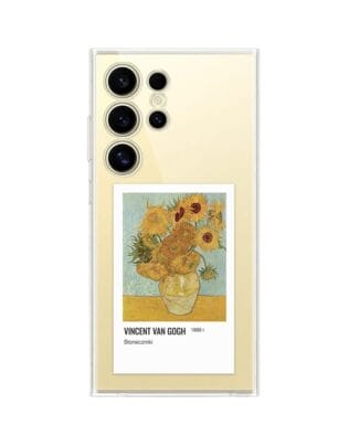 Etui do Samsung Galaxy S24 Ultra przeźroczyste, silikonowe Flexi, słoneczniki Van Gogh