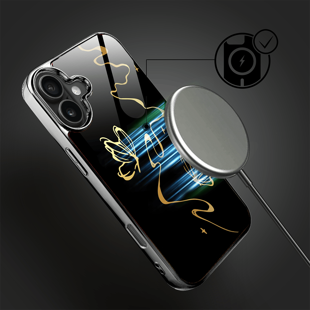 Etui do iPhone 16 IBIZU Elite Glass z MagSafe Golden Midnight, Efekt motyla, czarne - obrazek 7