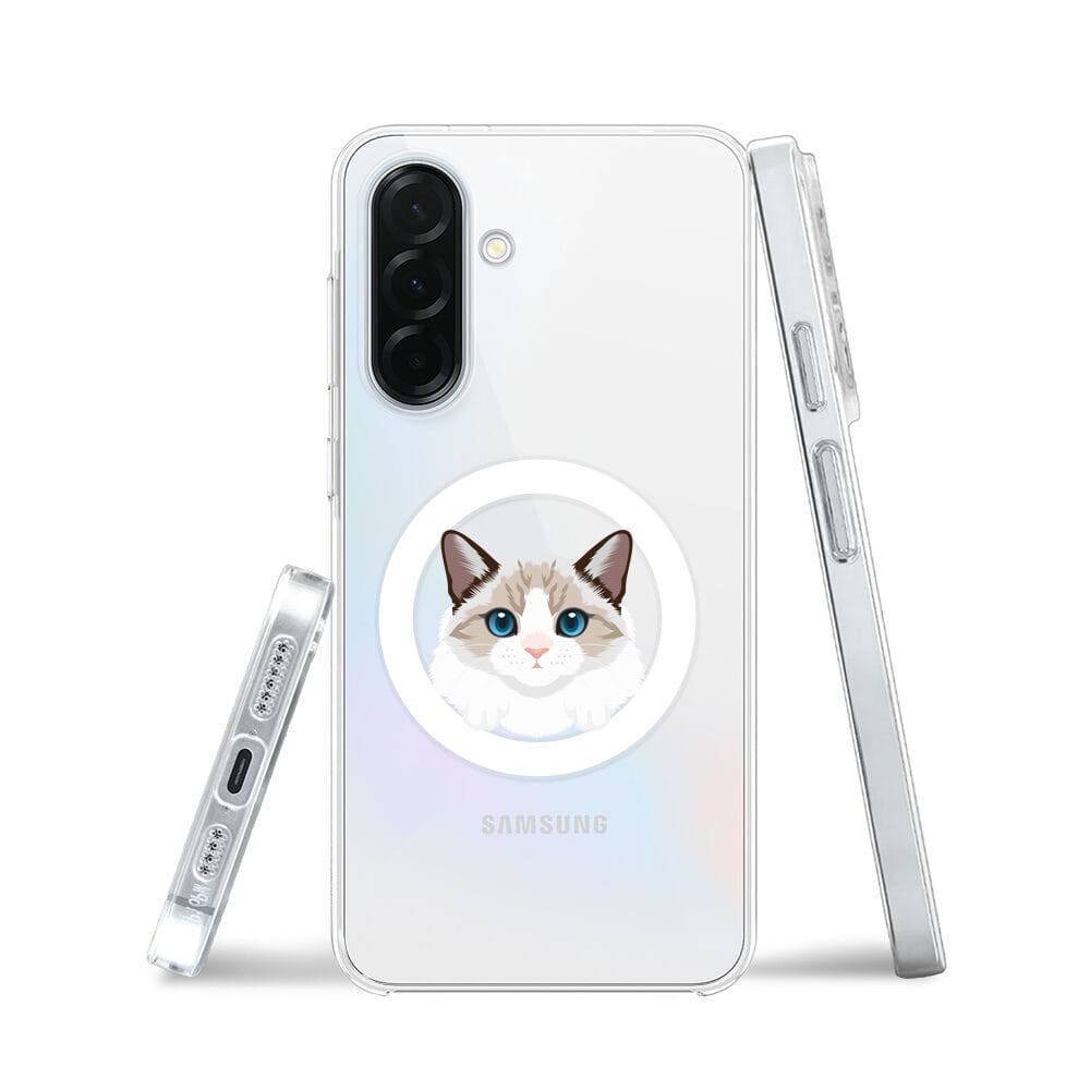 Etui do Samsung Galaxy A36 5G z MagSafe przeźroczyste, silikonowe Flexi, kot birmański - obrazek 3