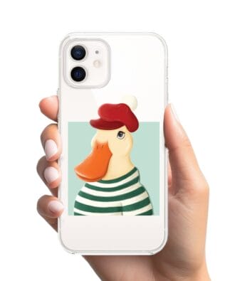 Etui do iPhone 12 Mini przeźroczyste, silikonowe Flexi, kaczuszka