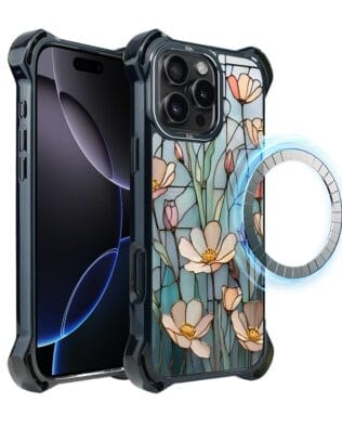 Etui do iPhone 16 Pro IBIZU DropGuard Ultra z MagSafe, Barwy Szkła, Szept Kwiatów Polnych