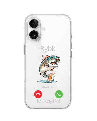 Etui do iPhone 16 Plus, przeźroczyste, silikonowe Flexi, rybki dzwonią