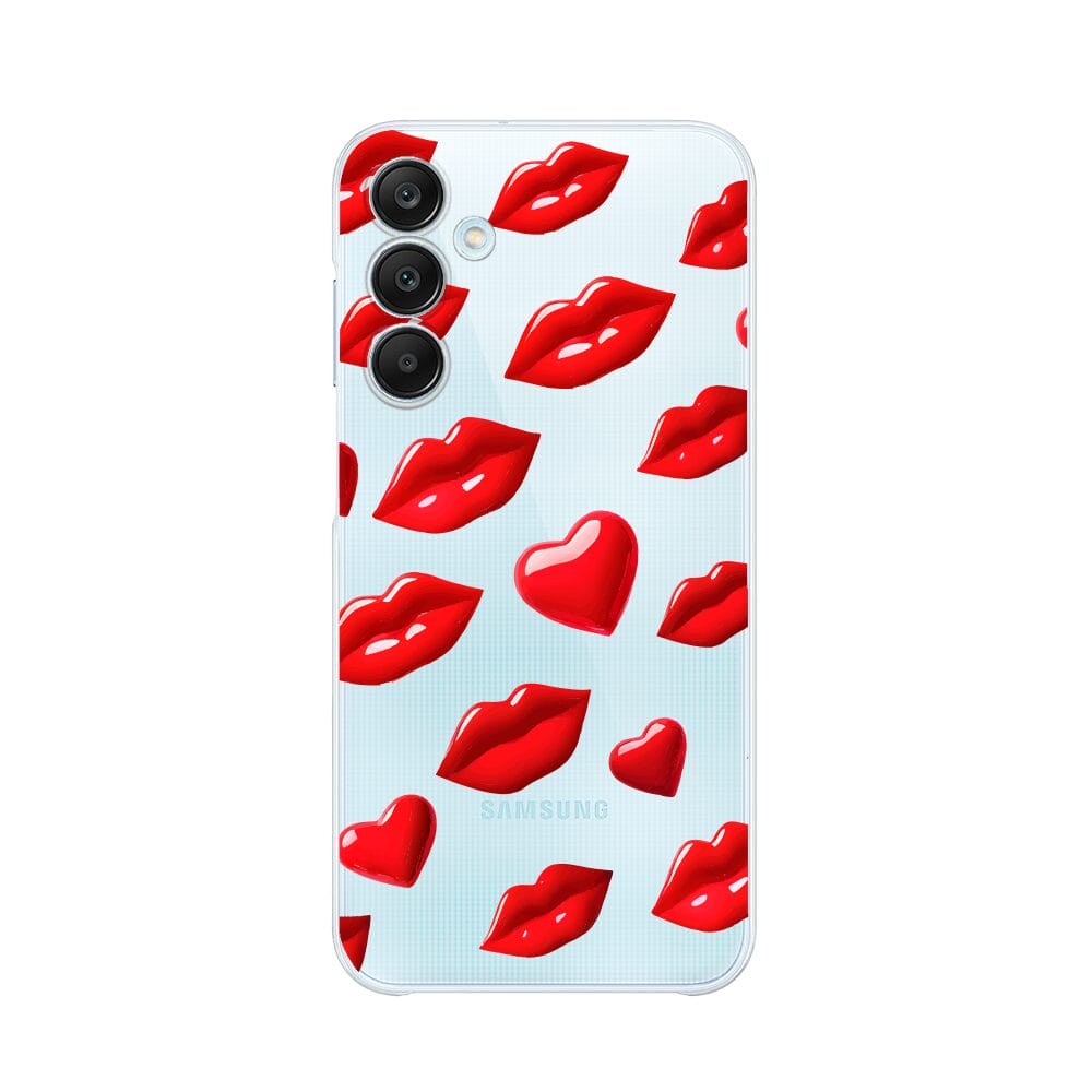 Etui do Samsung Galaxy M35 5G przeźroczyste, silikonowe Flexi, czerwone usta