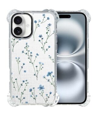 Etui iPhone 16 Plus IBIZU DropGuard Ultra z MagSafe, Pastel Bloom, Niebieski sen