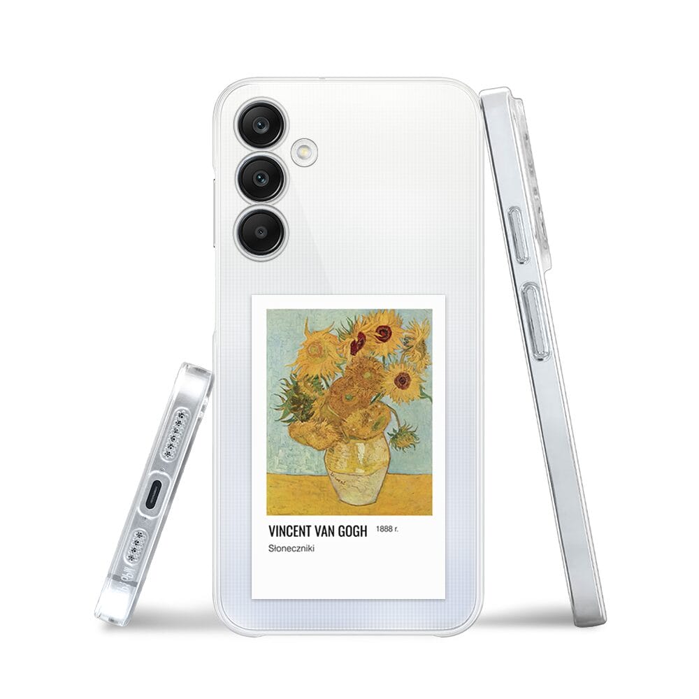 Etui do Samsung Galaxy A25 5G przeźroczyste, silikonowe Flexi, słoneczniki Van Gogh - obrazek 3
