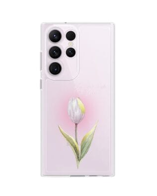 Etui do Samsung Galaxy S23 Ultra przeźroczyste, silikonowe Flexi, kwiaty, tulipan