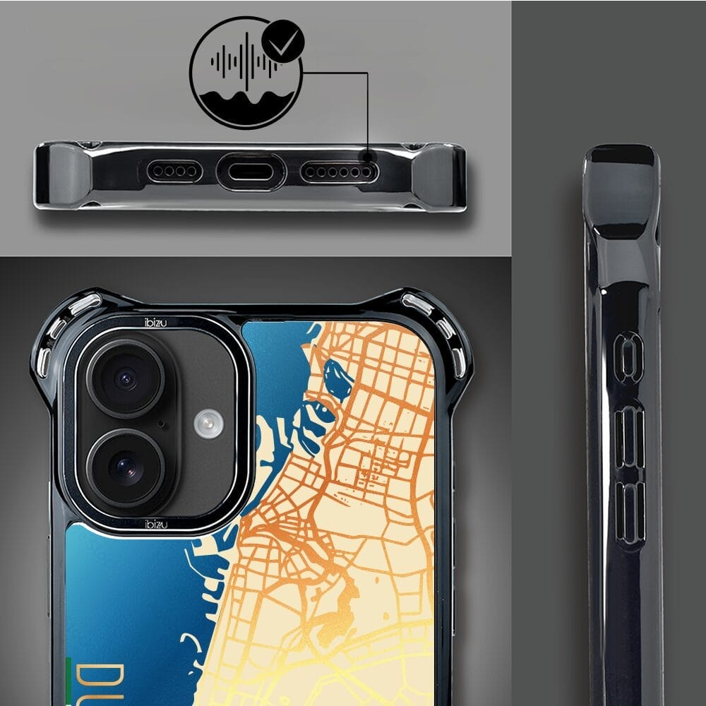 Etui do iPhone 16 IBIZU DropGuard Ultra z MagSafe, mapy świata, Dubai - obrazek 4