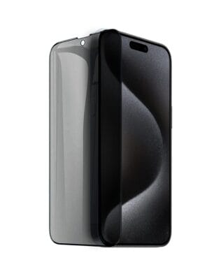 Szkło prywatyzujące z czarną ramką do iPhone 15 Pro