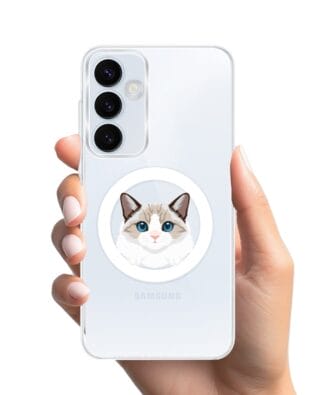 Etui do Samsung Galaxy A35 5G z MagSafe przeźroczyste, silikonowe Flexi, kot birmański