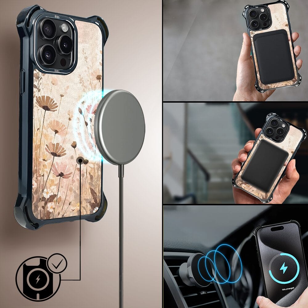 Etui iPhone 15 Pro Max IBIZU DropGuard Ultra z MagSafe, Boho, Kwiatowa łąka - obrazek 8