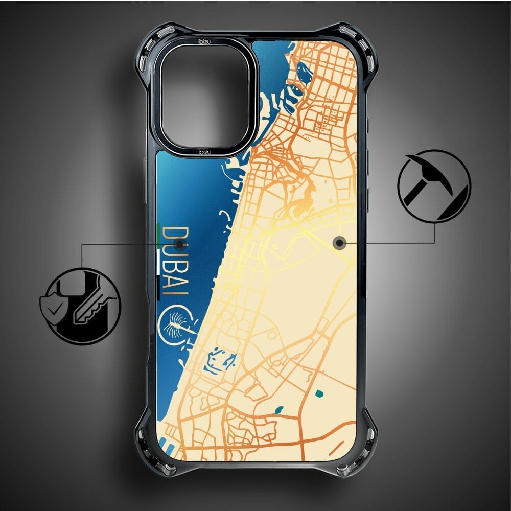 Etui do iPhone 16 IBIZU DropGuard Ultra z MagSafe, mapy świata, Dubai - obrazek 7