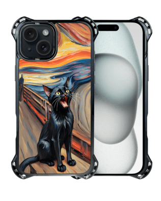 Etui do iPhone 15 Plus IBIZU DropGuard Ultra z MagSafe, Edvard Munch, krzyk kota