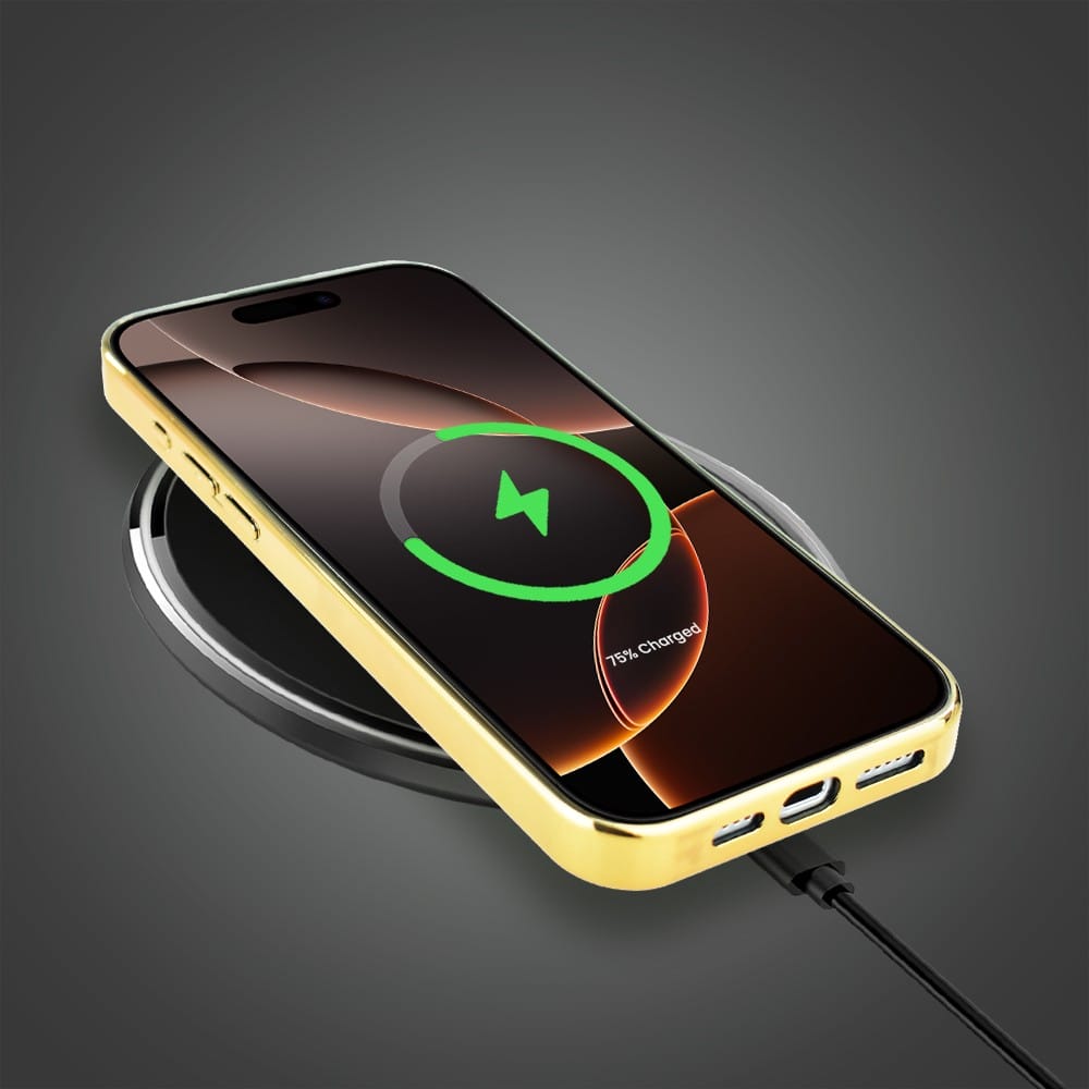 Etui do iPhone 16 Pro IBIZU Elite Glass z MagSafe Golden Midnight, Królewskie irysy, złote - obrazek 8