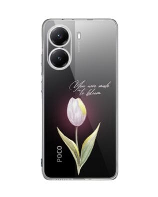 Etui do Xiaomi POCO X7 Pro przeźroczyste, silikonowe Flexi, kwiaty, tulipan