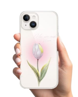 Etui do iPhone 14 Plus przeźroczyste, silikonowe Flexi, kwiaty, tulipan