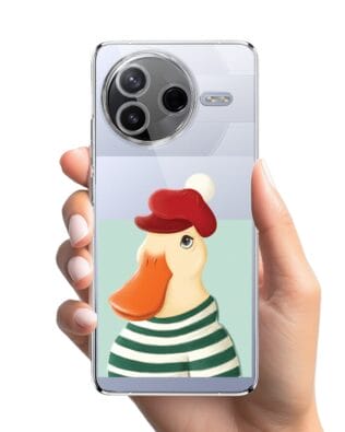 Etui do Xiaomi POCO F7 Pro przeźroczyste, silikonowe Flexi, kaczuszka