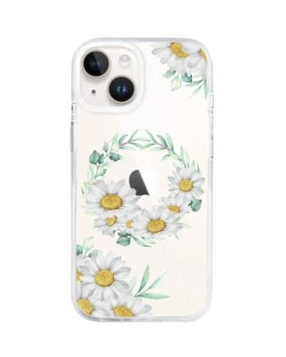 Etui do iPhone 13 z MagSafe przeźroczyste, silikonowe Flexi, wianek stokrotek