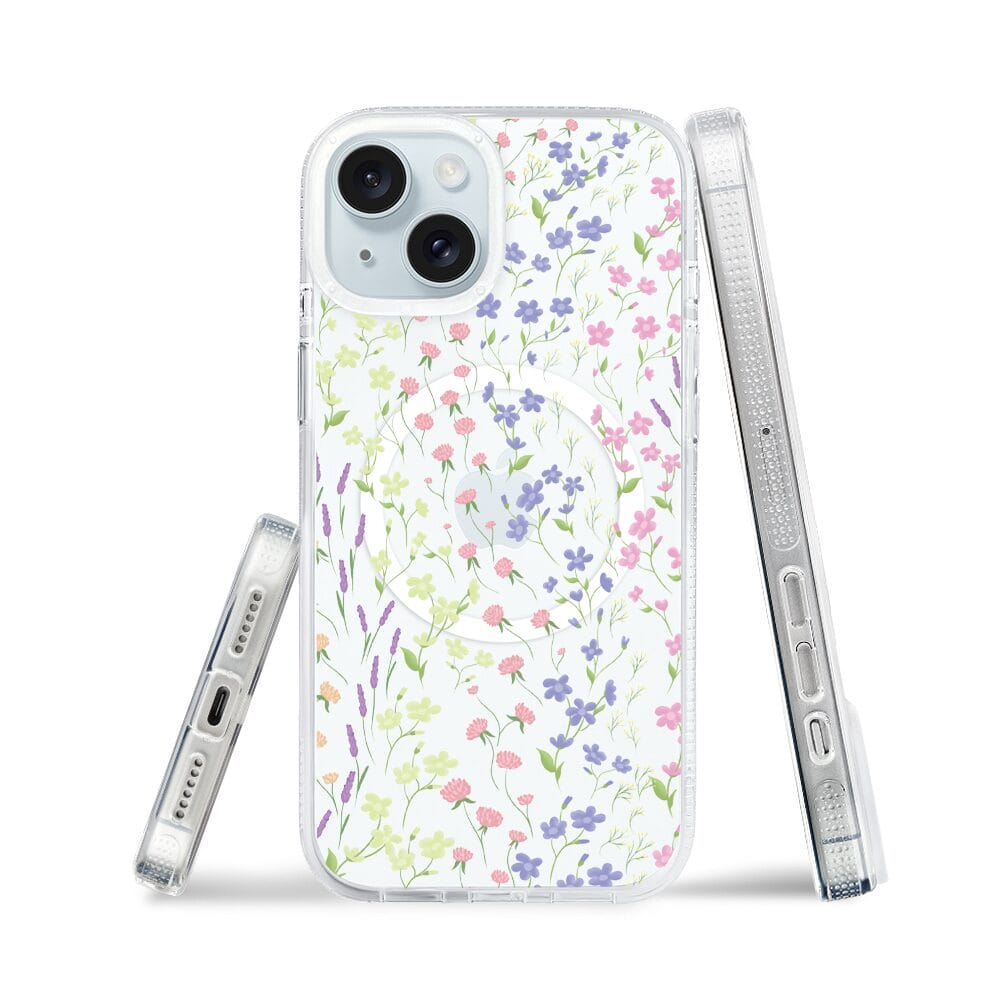 Etui do iPhone 15 z MagSafe przeźroczyste, silikonowe Flexi, kwiaty polne - obrazek 3
