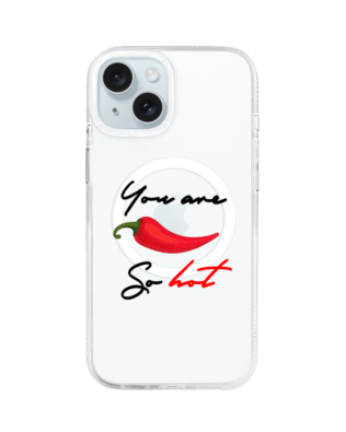 Etui do iPhone 15 z MagSafe przeźroczyste, silikonowe Flexi,  papryczka chilli