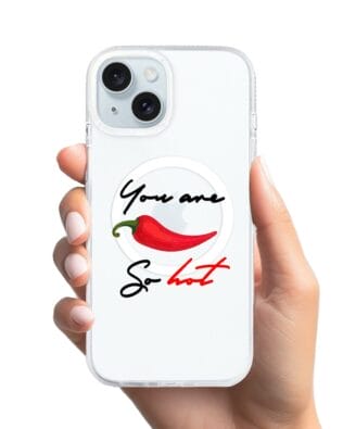 Etui do iPhone 15 z MagSafe przeźroczyste, silikonowe Flexi,  papryczka chilli
