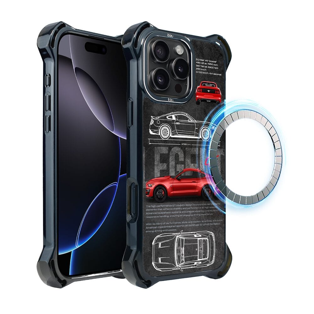 Etui do iPhone 16 Pro Max IBIZU DropGuard Ultra z MagSafe, TechDrive, GT V8 “Coyote”