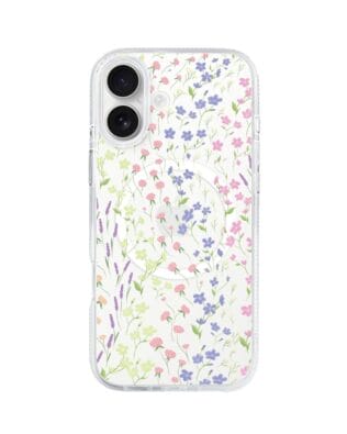 Etui do iPhone 16 z MagSafe przeźroczyste, silikonowe Flexi, kwiaty polne