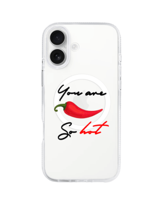 Etui do iPhone 16 z MagSafe przeźroczyste, silikonowe Flexi, papryczka chilli