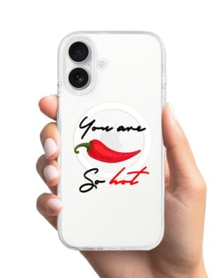 Etui do iPhone 16 z MagSafe przeźroczyste, silikonowe Flexi, papryczka chilli
