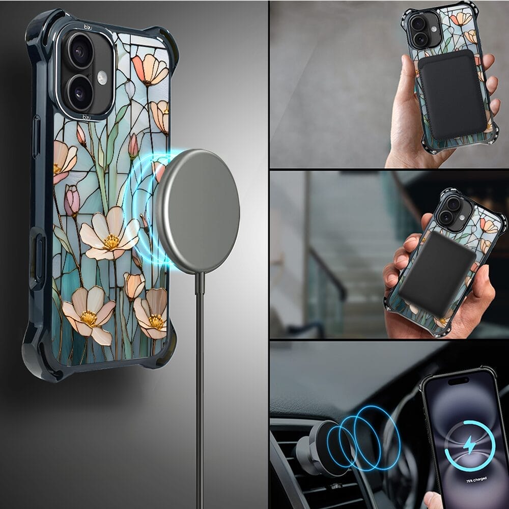 Etui do iPhone 16 IBIZU DropGuard Ultra z MagSafe, Barwy Szkła, Szept kwiatów polnych - obrazek 8
