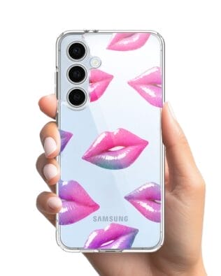 Etui do Samsung Galaxy S24 FE przeźroczyste, silikonowe Flexi, hologramowe usta