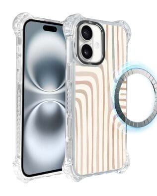 Etui iPhone 16 IBIZU DropGuard Ultra z MagSafe, Boho, Piaskowy labirynt