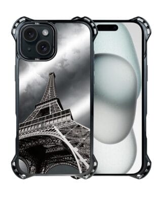 Etui do iPhone 15 Plus IBIZU DropGuard Ultra z MagSafe, Noir City, Wieża Eiffla