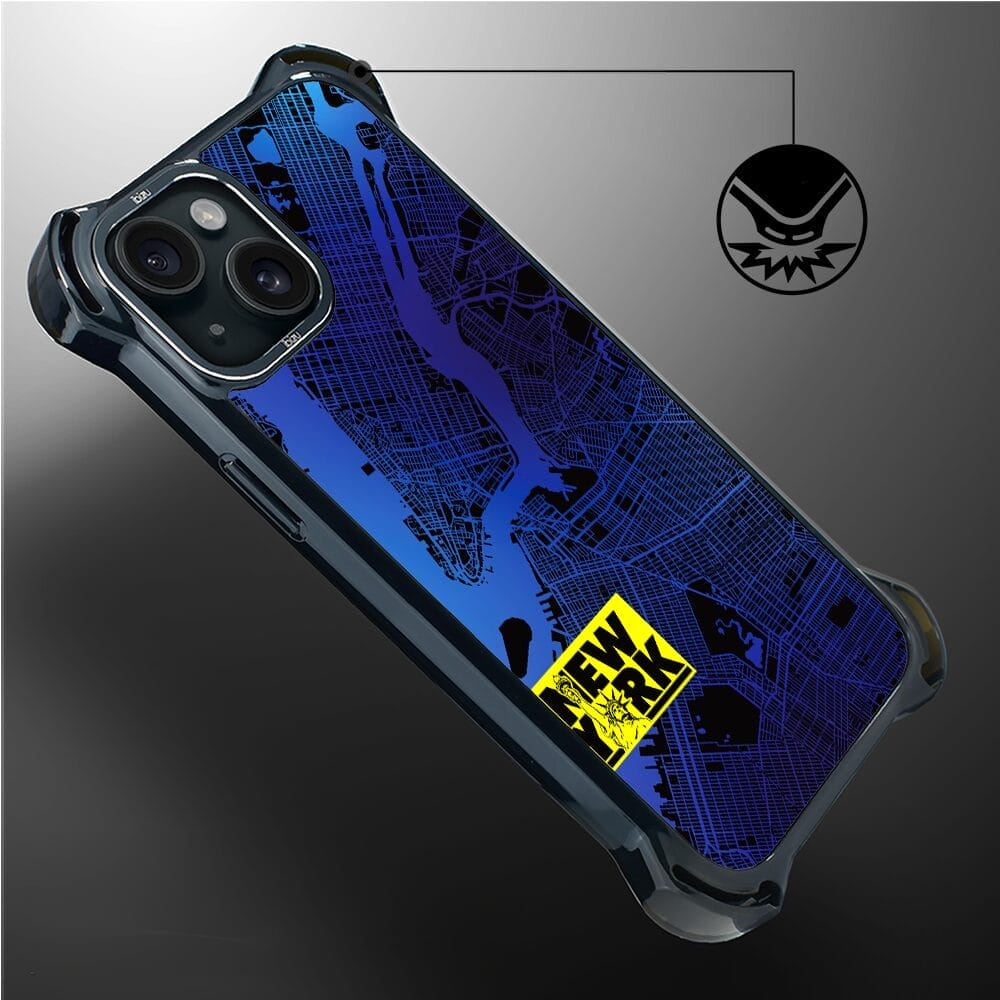 Etui do iPhone 15 Plus IBIZU DropGuard Ultra z MagSafe, mapy świata, New York - obrazek 4