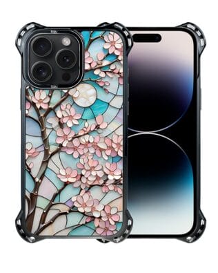 Etui do iPhone 14 Pro IBIZU DropGuard Ultra z MagSafe, Barwy Szkła, Księżycowa Wiśnia