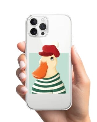 Etui do iPhone 12 Pro Max przeźroczyste, silikonowe Flexi, kaczuszka