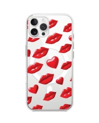Etui do iPhone 12 Pro Max z MagSafe przeźroczyste, silikonowe Flexi, czerwone usta