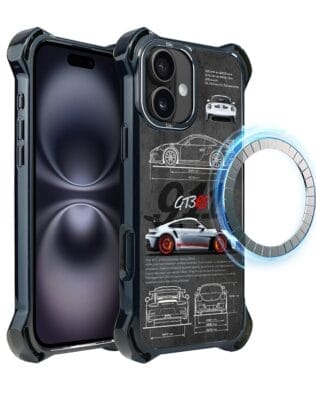 Etui do iPhone 16 Plus IBIZU DropGuard Ultra z MagSafe, TechDrive, 911 GT3 RS