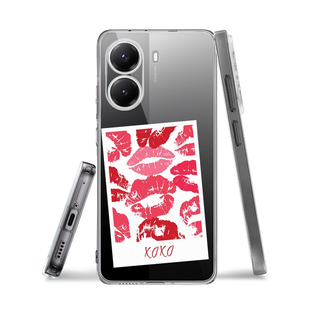 Etui do Xiaomi POCO X7 Pro przeźroczyste, silikonowe Flexi, pocałunki, polaroid - obrazek 3