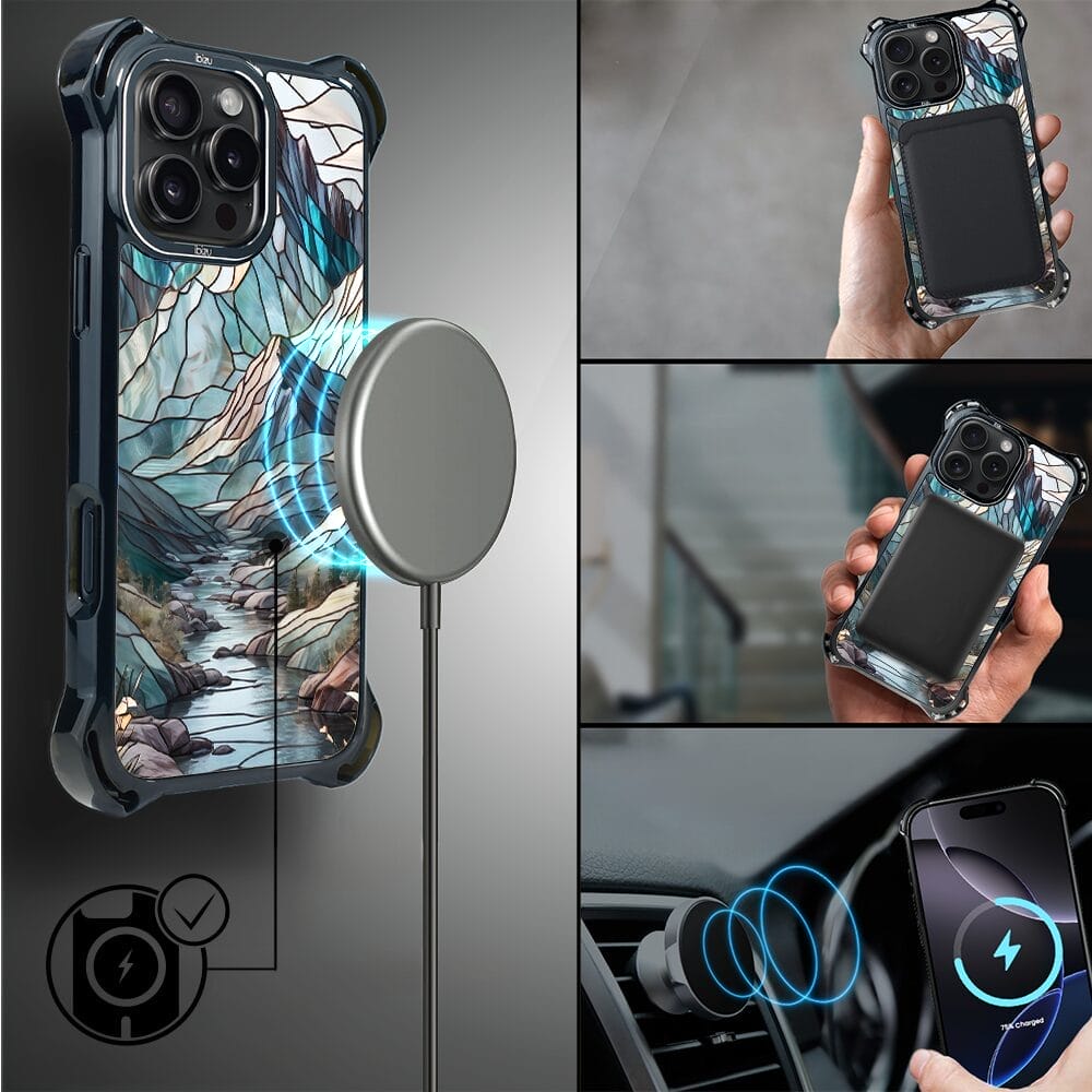 Etui do iPhone 16 Pro IBIZU DropGuard Ultra z MagSafe, Barwy Szkła, Górski Potok - obrazek 8