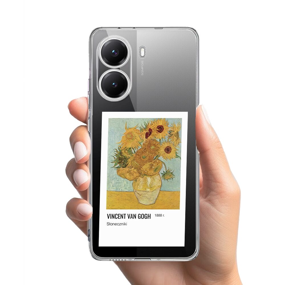 Etui do Xiaomi POCO X7 Pro przeźroczyste, silikonowe Flexi, słoneczniki - obrazek 2