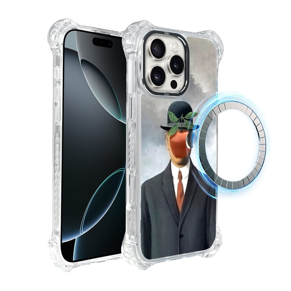 Etui do iPhone 16 Pro Max IBIZU DropGuard Ultra z MagSafe, Rene Magritte, syn człowieczy