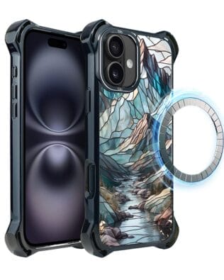 Etui do iPhone 16 IBIZU DropGuard Ultra z MagSafe, Barwy Szkła, Górski Potok