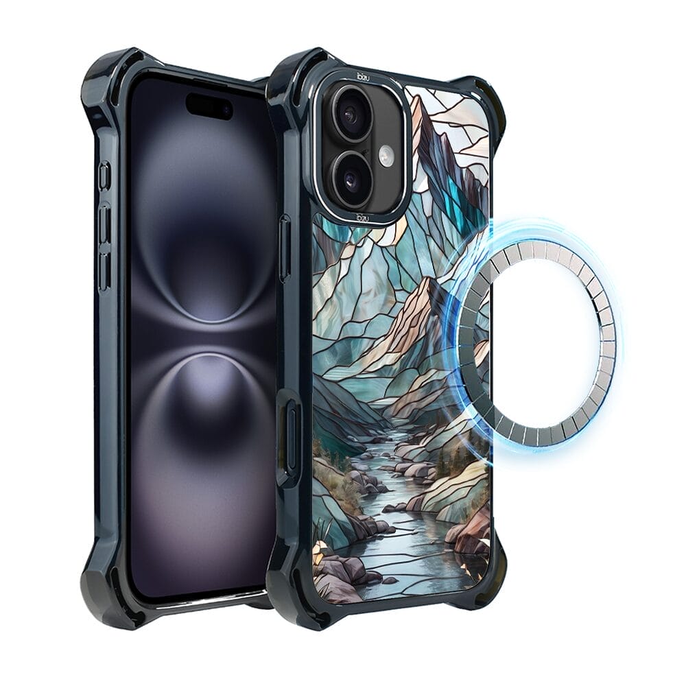 Etui do iPhone 16 IBIZU DropGuard Ultra z MagSafe, Barwy Szkła, Górski Potok
